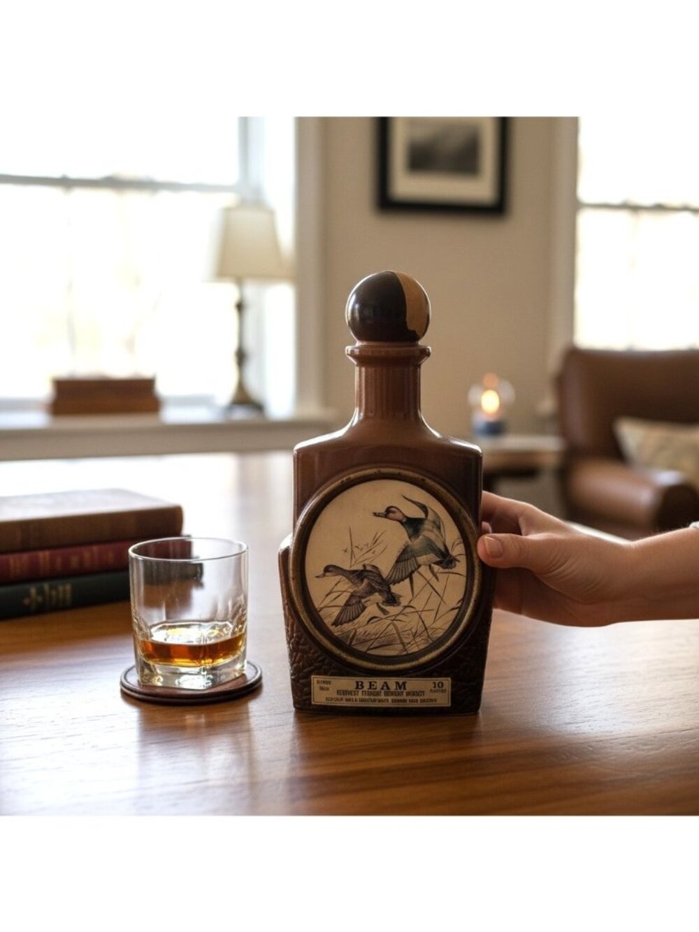 Beam 10-Year Kentucky Straight Bourbon Whiskey Decanter With Duck Design-Empty